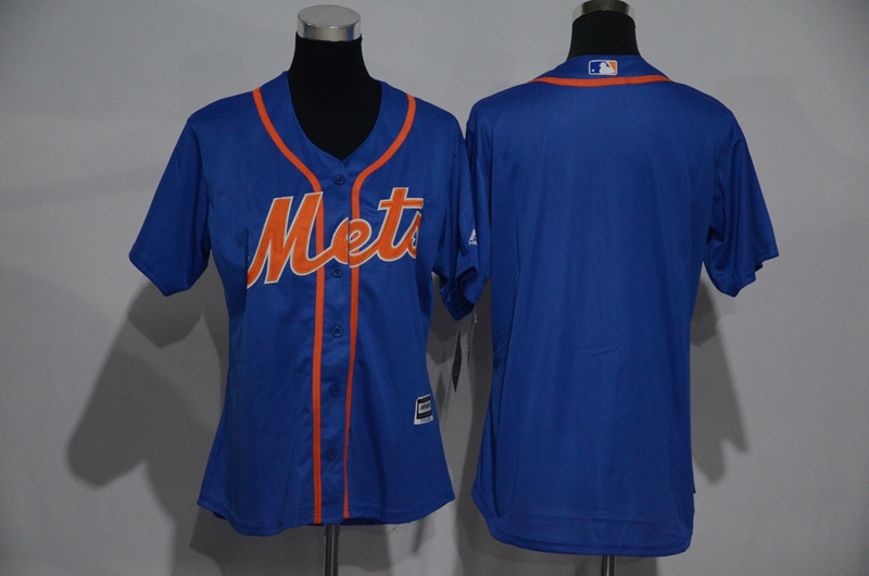 Womens 2017 MLB New York Mets Blank Blue Jerseys